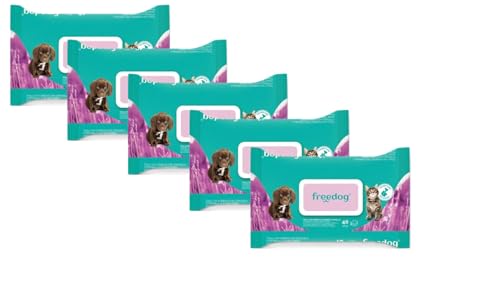 CT-TRONICS Freedog Feuchttücher für Hunde und Katzen, 5 Stück, 40 Stück (Lavendel und Vanille) von CT-TRONICS