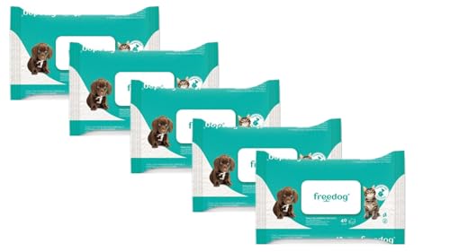 CT-TRONICS Freedog Feuchttücher für Hunde und Katzen, 5 Stück, 40 Stück (Talco) von CT-TRONICS