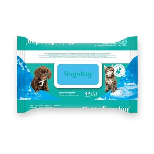 CT-TRONICS Freedog Feuchttücher für Hunde und Katzen, Packung mit 2 x 40 Reinigungstüchern (Okular) von CT-TRONICS