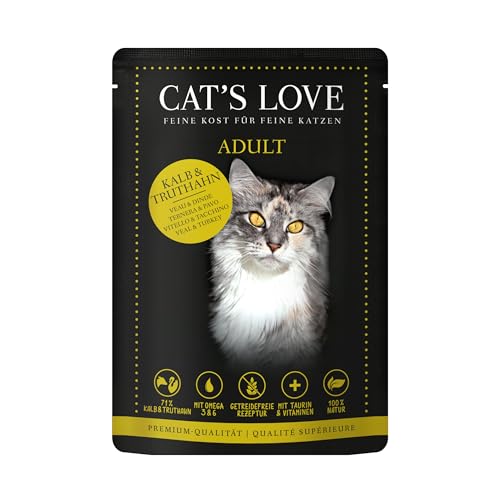 Cat'S Love Nassfutter für Katzen | Sorte | 12 x 85 g | (Kalb und Truthahn) von CT-TRONICS