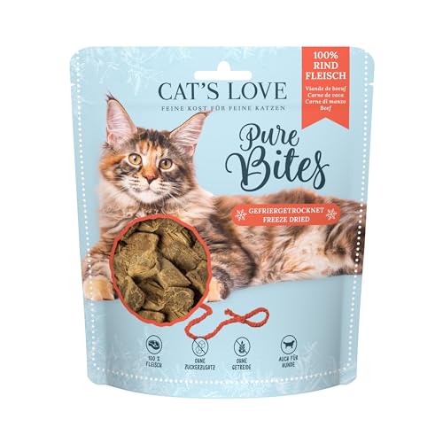 Cat'S Love Snacks für gesunde, gefriergetrocknete Lebensmittel, verschiedene Geschmacksrichtungen, 3 x 40 g Rindfleisch von CT-TRONICS