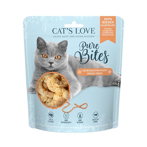 Cat'S Love Snacks für gesunde, gefriergetrocknete Lebensmittel, verschiedene Geschmacksrichtungen, Garnele, 3 x 25 g von CT-TRONICS