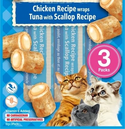 Churu Bites Snack für Katzen, 12 x 3 x 10 g (Thunfisch mit Jakobsmuschel) von CT-TRONICS