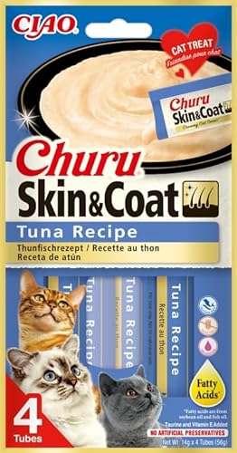 Churu Cat Skin & Coat Snack für Katzen, 12 x 4 x 14 g (Thunfisch) von CT-TRONICS