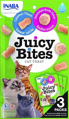 Churu Katze Juicy Bites 6x3x11 Gr (Gesamt 198 gr) (Tintenfisch und hausgemachte Brühe) von CT-TRONICS