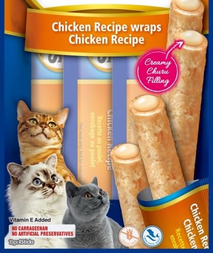 Churu Rolls Katzen Snack für Katzen, 12 x 4 x 10 g (Huhn) von CT-TRONICS