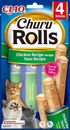 Churu Rolls Katzen Snack für Katzen, 12 x 4 x 10 g (Thunfisch) von CT-TRONICS