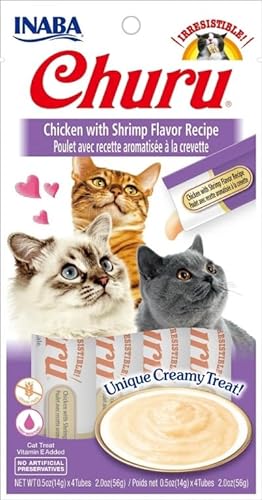 Churu Snack für Katzen, 12 x 4 x 14 g, Nassfutter für Katzen (Huhn und Garnelen) von CT-TRONICS