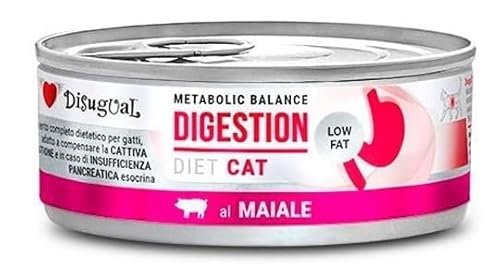 Disugual Katzen-Diät, geringe Fettverdauung, besondere Ernährungsbedürfnisse, verschiedene Geschmacksrichtungen und Mischungen, (12 x 85 g, Schweinefleisch) von CT-TRONICS