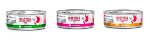 Disugual Katzen-Diät, geringe Fettverdauung, besondere Ernährungsbedürfnisse, verschiedene Geschmacksrichtungen und Mischungen, (18 x 85 g, 6 x Kaninchen, 6 x Schwein, 6 x Truthahn) von CT-TRONICS