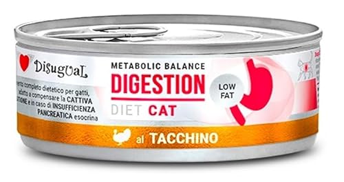 Disugual Katzen-Diät, niedrige Fettverdauung, besondere Ernährungsbedürfnisse, verschiedene Geschmacksrichtungen und Mischungen, (12 x 85 g, Truthahn) von CT-TRONICS