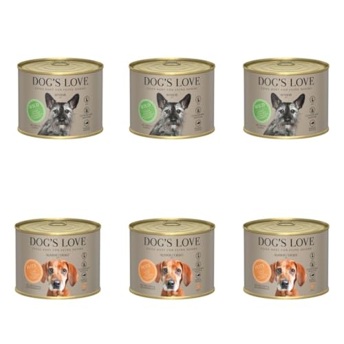 Dog'S Love Senior Nassfutter für Hunde ab 10 Jahren, 6 x 200 g (3 x Truthahn Light 3 x Hirsch) von CT-TRONICS