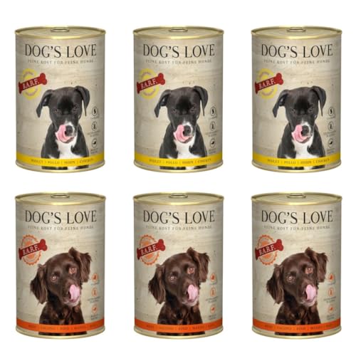 Dog's Love Barf Ergänzungsmittel für Hunde | verschiedene Geschmacksrichtungen | 6 x 400 g (3x Huhn 3x Rinder) von CT-TRONICS
