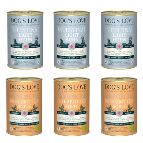 Dog's Love Nassfutter für Hunde | Diätsorte | 6 x 400 g (3 x Darmhühner, 3 x Verdauungskarotten) von CT-TRONICS