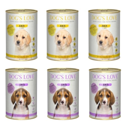 Dog's Love Puppy | Nassfutter für Welpen (Welpen) | 6 x 400 g (3 x Geflügel 3 x Lamm) von CT-TRONICS