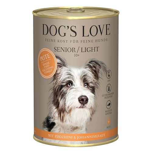 Dog's Love Senior Nassfutter für Hunde über 10 Jahre, 6 x 400 g (6 x Truthahn-Light) von CT-TRONICS