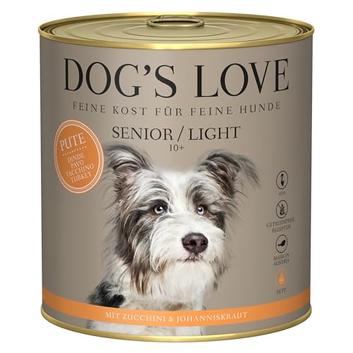 Dog's Love Senior Nassfutter für Hunde über 10 Jahre, 6 x 800 g (6 x Truthahn-Light) von CT-TRONICS