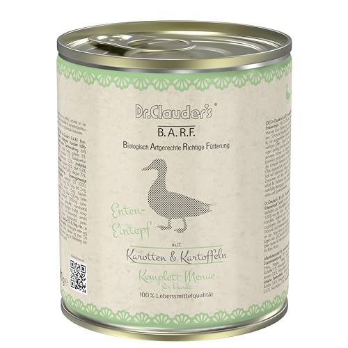 Dr. Clauder's Nassfutter für Hunde | Barffutter | 6 x 800 g | verschiedene Geschmacksrichtungen | (6 x 800 g, Enteneintopf) von CT-TRONICS