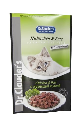 Dr. Clauder's Nassfutter für Katzen | Sorte Best Pearls in Sauce | verschiedene Geschmacksrichtungen | Beutel 20 x 100 g | (Hühnchen und Ente) von CT-TRONICS