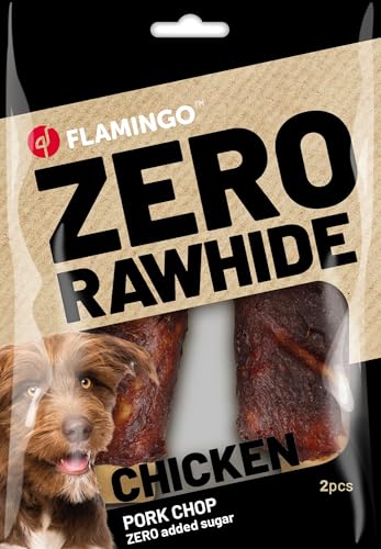 Flamingo Snack | Sorte Zero Rawhide | verschiedene Geschmacksrichtungen | (6 x 80 g, Flamingo Snack Zero Rawhide Ripple mit Hühnchen und Schweinefleisch) von CT-TRONICS