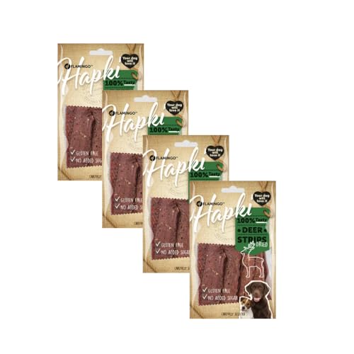 Flamingo Snacks für Hunde HAPKI Hirschstreifen 5 x 85 g von CT-TRONICS