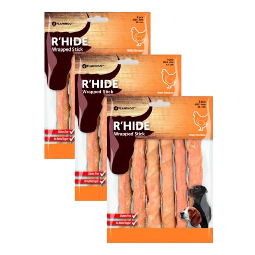 Flamingo Snacks für Hunde R'HIDE Huhn Wrapped STCK 15 cm Pack 3 x 180 g von CT-TRONICS