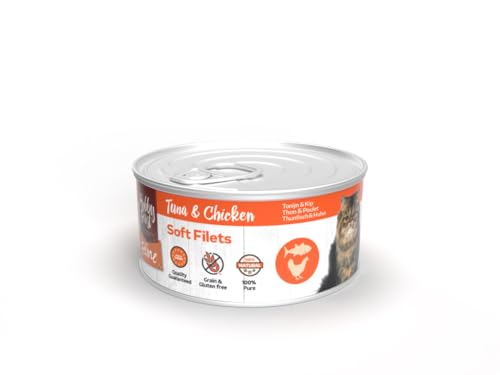 Hobby First Nassfutter für Katzen, 100 % natürlich, verschiedene Geschmacksrichtungen, 12 x 70 g, (12 x 70 g, Thunfisch und Huhn) von CT-TRONICS