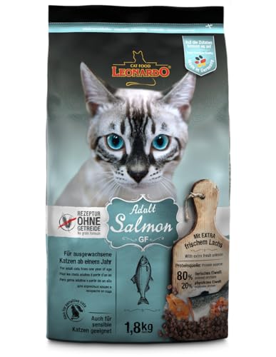 Leonardo Adult GF Lachs | Getreidefreies Trockenfutter für Katzen | Vollfutter für erwachsene Katzen aller Rassen ab 1 Jahr (1,8 kg) von CT-TRONICS