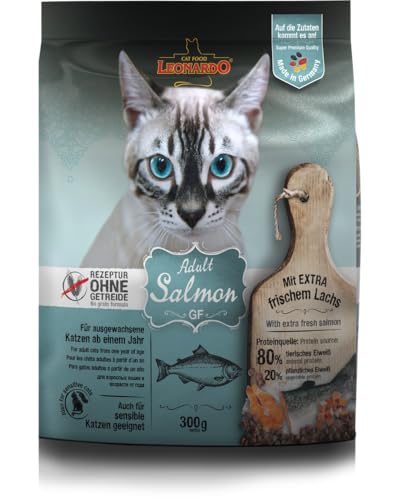 Leonardo Adult GF Lachs | Getreidefreies Trockenfutter für Katzen | Vollfutter für erwachsene Katzen aller Rassen ab 1 Jahr (300 GR) von CT-TRONICS