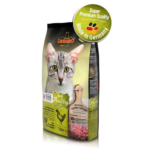 Leonardo Adult GF Poultry | Getreidefreies Trockenfutter für Katzen | Vollfutter für erwachsene Katzen aller Rassen ab 1 Jahr (7,5 kg) von CT-TRONICS