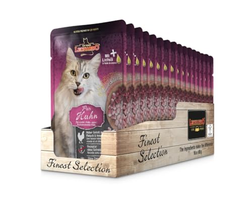 Leonardo Beutel [16x85g Exquisite Auswahl] | Getreidefreies Nassfutter für Katzen | Komplettfutter in praktischen Einzelportionen (reines Huhn) von CT-TRONICS