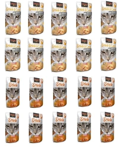 Leonardo Drink [20 x 40 g Multipack Geschmacksmischung] Katzengetränk | Ergänzungsfutter für Katzen (10 x Huhn 10 x Ente) von CT-TRONICS