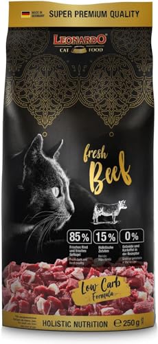 Leonardo Fresh Beef | Trockenfutter für Katzen mit 85% frischem Fleisch | Vollfutter für erwachsene Katzen aller Rassen ab 1 Jahr (250 g) von CT-TRONICS