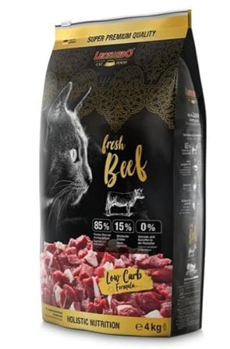 Leonardo Fresh Beef | Trockenfutter für Katzen mit 85% frischem Fleisch | Vollfutter für erwachsene Katzen aller Rassen ab 1 Jahr (4 kg) von CT-TRONICS