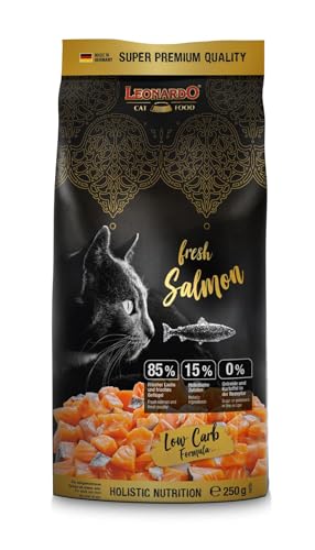 Leonardo Fresh Lachs | Trockenfutter für Katzen mit 85% frischem Fleisch | Vollfutter für erwachsene Katzen aller Rassen ab 1 Jahr (250 GR) von CT-TRONICS