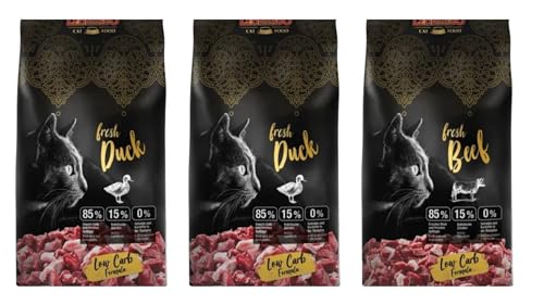 Leonardo Fresh | Trockenfutter für Katzen mit 85% frischem Fleisch | alle Rassen ab 1 Jahr alt, Packung 3 x 250 g (Ente x2 Rind x1) von CT-TRONICS