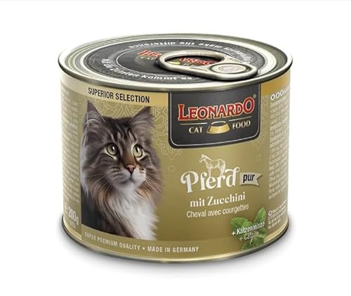 Leonardo Superior Selection Nassfutter [6 x 200 g, Pferd mit Zucchini] Nassfutter ohne Getreide für Katzen, Komplettnassfutter in der Dose von CT-TRONICS