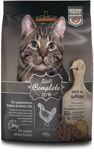 Leonardo Trockenfutter für Katzen, verschiedene Geschmacksrichtungen, 3er-Pack (komplett 32/16, 400 g) von CT-TRONICS