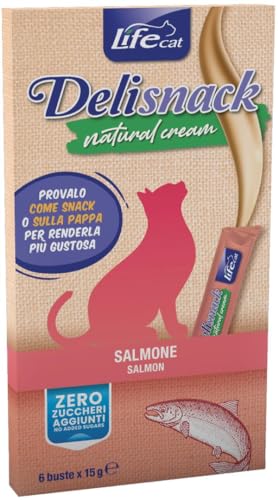 Life Cat Gesunde Snacks für Katzen, 8 Stück x 6 Beutel x 15 g (Lachs) von CT-TRONICS