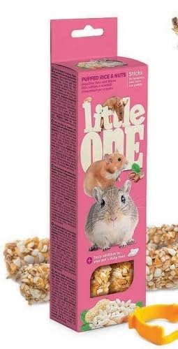 Little One Stick | Snacks für Nagetiere | Kaninchen | Chinchillas | Degus | Meerschweinchen | Packung mit 6 x 2 x 60 g (aufgeblasener Reis und Nüsse) von CT-TRONICS