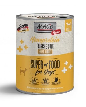 Mac´S Dog Nassfutter für empfindliche und allergische Hunde, Tierprotein, 6 Dosen x 800 g (Vogel) von CT-TRONICS