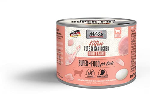 Mac's Cat Premium Nassfutter für Kätzchen, 6er-Pack (Vogel und Kaninchen, 6 x 200 g) von CT-TRONICS