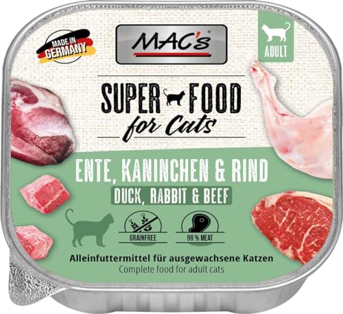 Mac's Cat Premium Nassfutter für Katzen, 16 x 100 g (Ente, Kaninchen und Rind) von CT-TRONICS