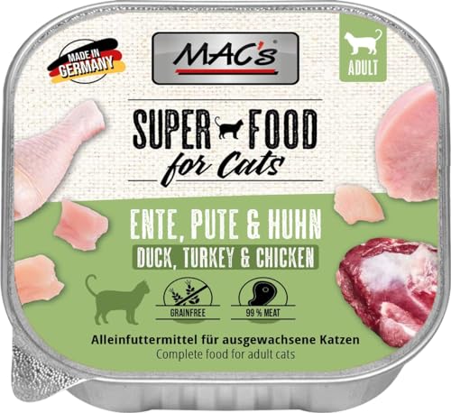 Mac's Cat Premium Nassfutter für Katzen, 16 x 100 g (Ente, Truthahn und Huhn) von CT-TRONICS