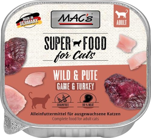 Mac's Cat Premium Nassfutter für Katzen, 16 x 100 g (Hirsch und Türkei) von CT-TRONICS