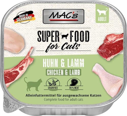 Mac's Cat Premium Nassfutter für Katzen, 16 x 100 g (Huhn und Lamm) von CT-TRONICS