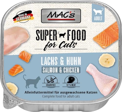 Mac's Cat Premium Nassfutter für Katzen, 16 x 100 g (Lachs und Huhn) von CT-TRONICS