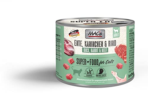 Mac's Cat Premium Nassfutter für Katzen, 6 x 200 g (Ente, Kaninchen und Rind) von CT-TRONICS