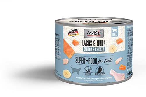 Mac's Cat Premium Nassfutter für Katzen, 6 x 200 g (Lachs und Huhn) von CT-TRONICS