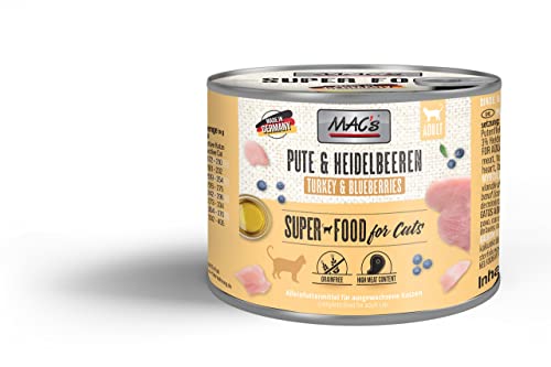 Mac's Cat Premium Nassfutter für Katzen, 6 x 200 g (Vogel und Blaubeeren) von CT-TRONICS